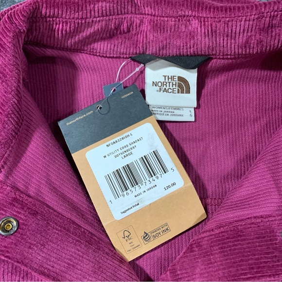 NWT The North Face Women’s Utility Cord Shacket L color Boysenberry Corduroy F11 - Picture 5 of 8